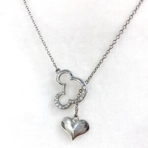 Disney Mickey Mouse and Heart Silver Necklace